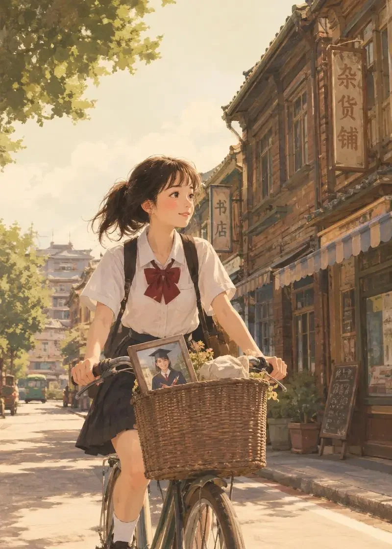 五月的双皮奶 - 蓝果短剧入口校园青春短篇 《五月的双皮奶》独立封面:她把毕业照寄回了老城